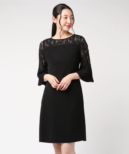 セール Mew S Refined フレア袖レースコンビドレス ワンピース ワンピース Mew S Refined Clothes ミューズリファインドクローズ のファッション