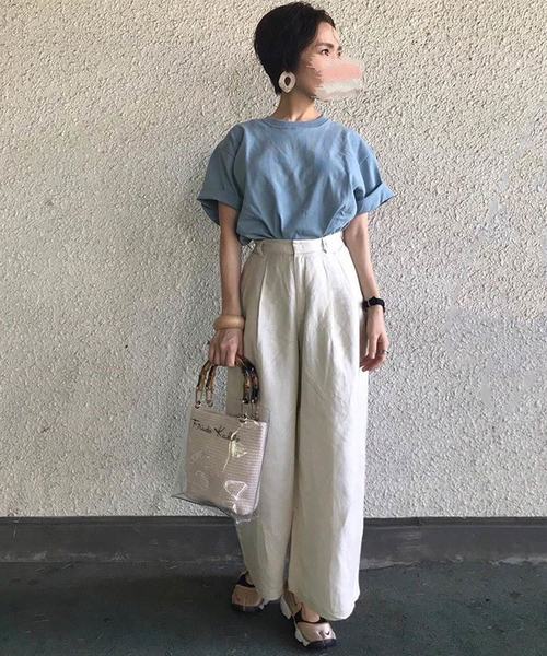 shopnikoniko（ショップニコニコ）の「バンブークリアバッグビニールバッグ（ハンドバッグ・レディース・ブラック/アイボリー・フリー）」の8枚目の写真