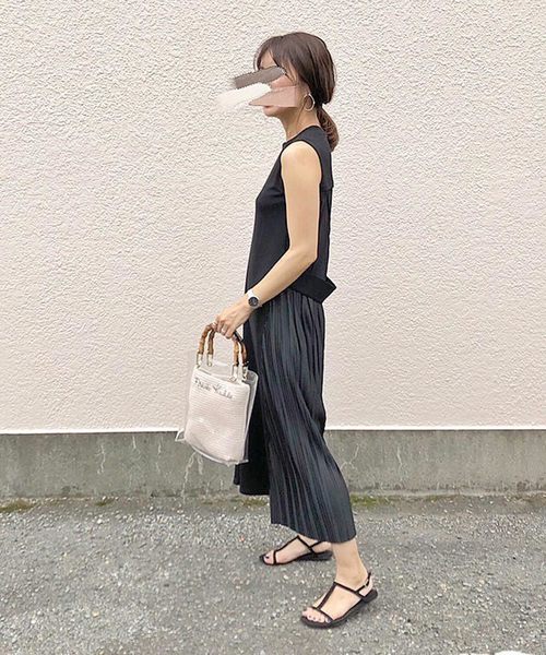 shopnikoniko（ショップニコニコ）の「バンブークリアバッグビニールバッグ（ハンドバッグ・レディース・ブラック/アイボリー・フリー）」の10枚目の写真