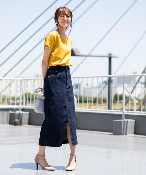 ロンハーマン　青色 タイトスカート スリット付 ロンハーマン 青色 タイトスカート スリット付