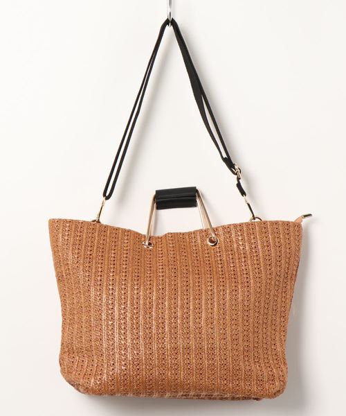 KOBE LETTUCE(コウベレタス)の「GOLDハンドルペーパーカゴバッグ(ハンドバッグ・レディース・アイボリー/ブラウン/ブラック・FREE)」の9枚目の写真