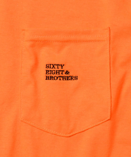 68&brothers(シックスティエイトアンドブラザーズ)の「Pocket Tee w/emb(Tシャツ/カットソー・メンズ・ホワイト/ブラック/オレンジ・MEDIUM/LARGE/X-LARGE)」の8枚目の写真