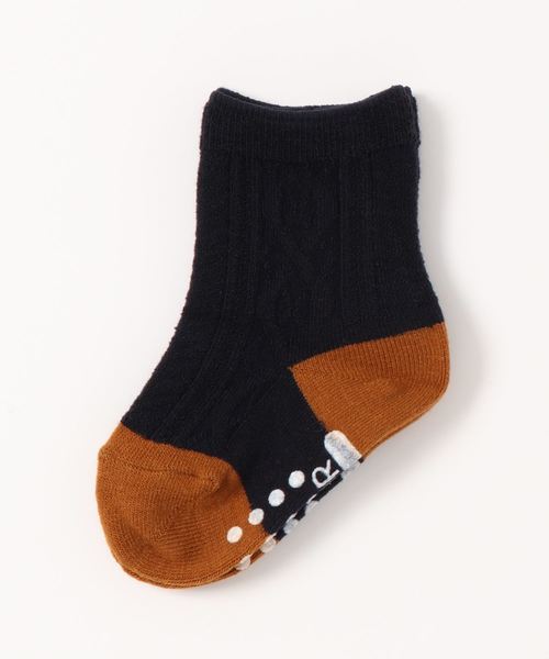 MR（まる）の「[9-24cm]ケーブル編みソックス（ソックス/靴下・キッズ・ネイビー/レッド/ブルー・SS/S/M/L/XXS）」の2枚目の写真