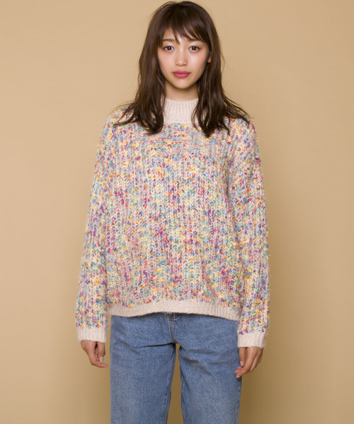 Jewelobe（ジュエローブ）の「カラフルネップヤーンプルオーバー