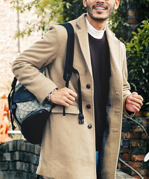 jiggys shop（ジギーズショップ）の「メルトン ロングコート スリム チェスターコート（チェスターコート・メンズ・ブラック/グレー/グレー系その他/グレー系その他2/ネイビー/キャメル/ブラウン系その他/ブラック系その他/ブラウン系その他2/グレー系その他4/ベージュ/ブラウン系その他3/グレー系その他3・SMALL/MEDIUM/LARGE/X-LARGE/XX-LARGE）」の11枚目の写真