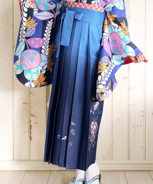 ★★★Riplen_Net★★★行灯型ぼかし刺繍袴《まり柄♪》-ブルー-L 人気SALE，大人気 Riplen_Net行灯型ぼかし刺繍袴《桜柄