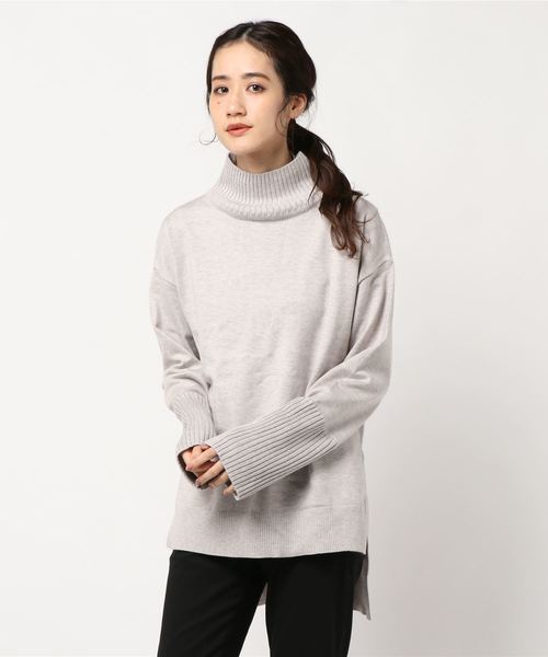 DouDou（ドゥドゥ）の「タートルプルオーバー（ニット/セーター・レディース・オフホワイト/ベージュ/バイオレット・FREE）」の3枚目の写真