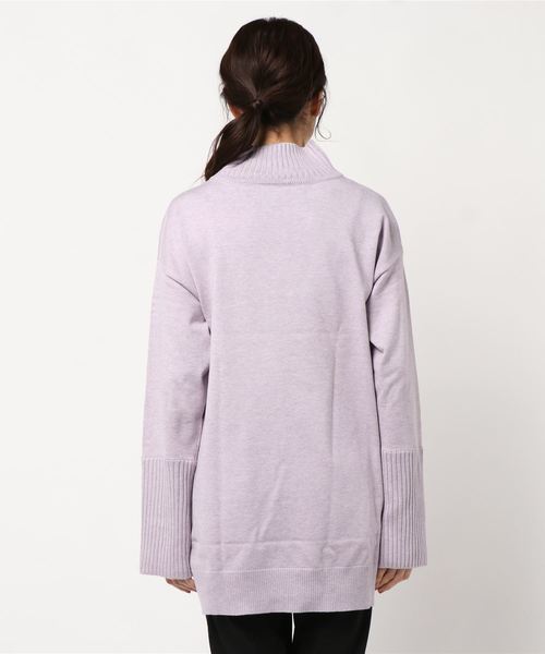 DouDou（ドゥドゥ）の「タートルプルオーバー（ニット/セーター・レディース・オフホワイト/ベージュ/バイオレット・FREE）」の4枚目の写真