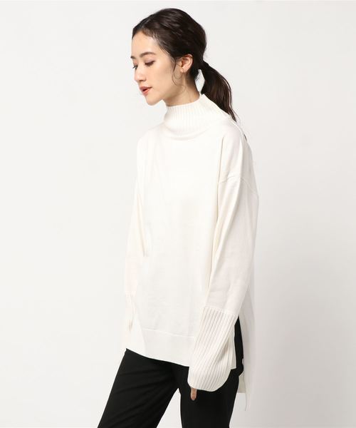 DouDou（ドゥドゥ）の「タートルプルオーバー（ニット/セーター・レディース・オフホワイト/ベージュ/バイオレット・FREE）」の6枚目の写真