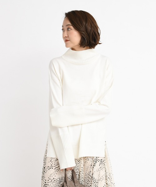 DouDou（ドゥドゥ）の「タートルプルオーバー（ニット/セーター・レディース・オフホワイト/ベージュ/バイオレット・FREE）」の13枚目の写真