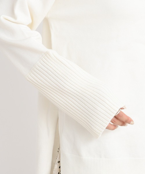 DouDou（ドゥドゥ）の「タートルプルオーバー（ニット/セーター・レディース・オフホワイト/ベージュ/バイオレット・FREE）」の9枚目の写真