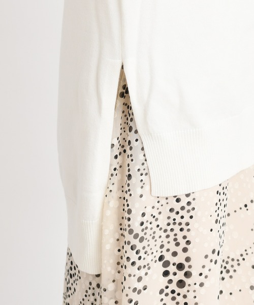 DouDou（ドゥドゥ）の「タートルプルオーバー（ニット/セーター・レディース・オフホワイト/ベージュ/バイオレット・FREE）」の8枚目の写真