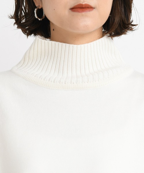 DouDou（ドゥドゥ）の「タートルプルオーバー（ニット/セーター・レディース・オフホワイト/ベージュ/バイオレット・FREE）」の7枚目の写真