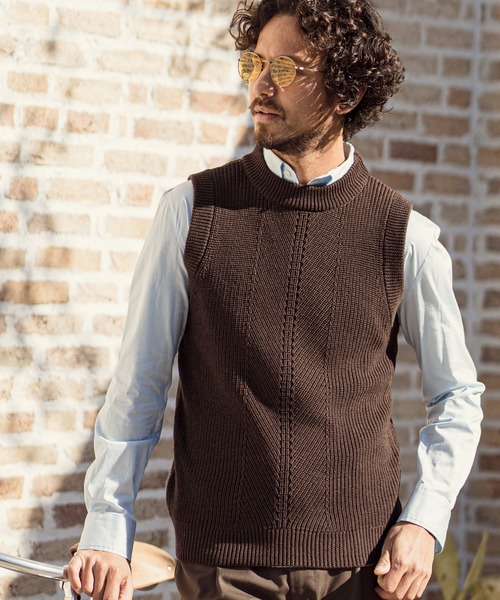 CAMBIO�i�J���r�I�j�́umcg2577-Minimal Cotton Knit Vest �j�b�g�x�X�g�i�x�X�g�j�v�b�u���E��