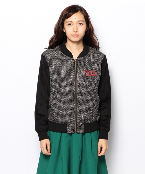 WEGO(ウィゴー)の「WEGO/ツイードブルゾン(ブルゾン・レディース・ブラック/ブルー・FREE)」の3枚目の写真
