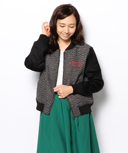 WEGO(ウィゴー)の「WEGO/ツイードブルゾン(ブルゾン・レディース・ブラック/ブルー・FREE)」の12枚目の写真