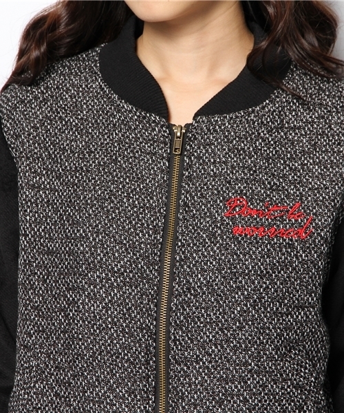 WEGO(ウィゴー)の「WEGO/ツイードブルゾン(ブルゾン・レディース・ブラック/ブルー・FREE)」の4枚目の写真