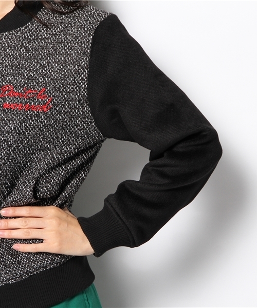 WEGO(ウィゴー)の「WEGO/ツイードブルゾン(ブルゾン・レディース・ブラック/ブルー・FREE)」の5枚目の写真