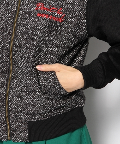 WEGO(ウィゴー)の「WEGO/ツイードブルゾン(ブルゾン・レディース・ブラック/ブルー・FREE)」の6枚目の写真