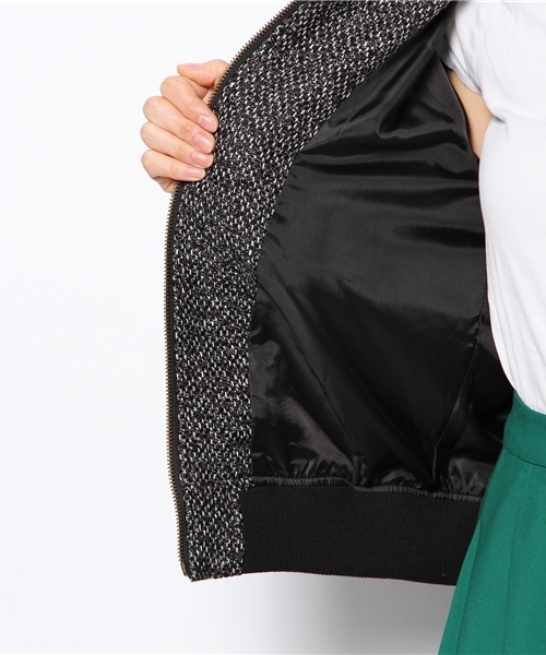 WEGO(ウィゴー)の「WEGO/ツイードブルゾン(ブルゾン・レディース・ブラック/ブルー・FREE)」の8枚目の写真