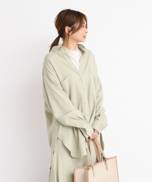 DouDou(ドゥドゥ)の「セットアップシャツ(シャツ/ブラウス・レディース・オフホワイト/ブルー系その他/グリーン系その他・FREE)」の3枚目の写真