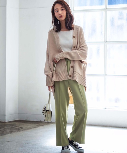 GeeRA（ジーラ）の「ビッグシルエットニットカーデ（カーディガン/ボレロ・レディース・杢グレー/ベージュ・MEDIUM/X-LARGE/LARGE）」の5枚目の写真