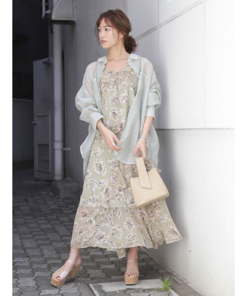 dazzlin（ダズリン）の「シアーサマーオーバーシャツ【シースルーブラウス】（シャツ/ブラウス・レディース・オフホワイト/ベージュ/グリーン/オレンジ・FREE）」の12枚目の写真