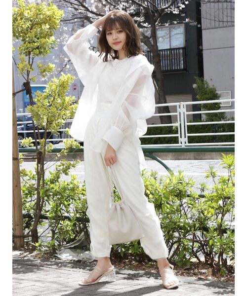 dazzlin（ダズリン）の「シアーサマーオーバーシャツ【シースルーブラウス】（シャツ/ブラウス・レディース・オフホワイト/ベージュ/グリーン/オレンジ・FREE）」の17枚目の写真