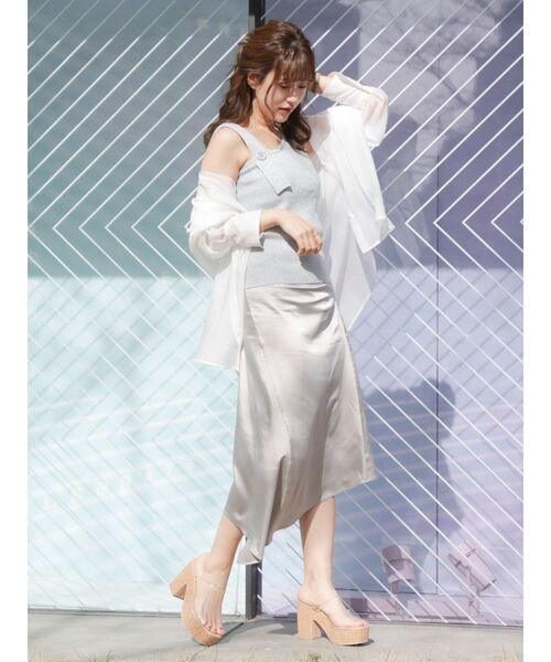 dazzlin（ダズリン）の「シアーサマーオーバーシャツ【シースルーブラウス】（シャツ/ブラウス・レディース・オフホワイト/ベージュ/グリーン/オレンジ・FREE）」の21枚目の写真