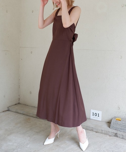 SPIRALGIRL（スパイラルガール）の「２ｗａｙバックリボンワンピース（ワンピース・レディース・ベージュ/ブラウン/カーキ・FREE）」の11枚目の写真