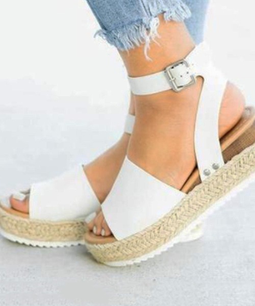 セール アンクルストラップ厚底ジュートウェッジソールサンダル サンダル Styleblock スタイルブロック のファッション通販 Zozotown