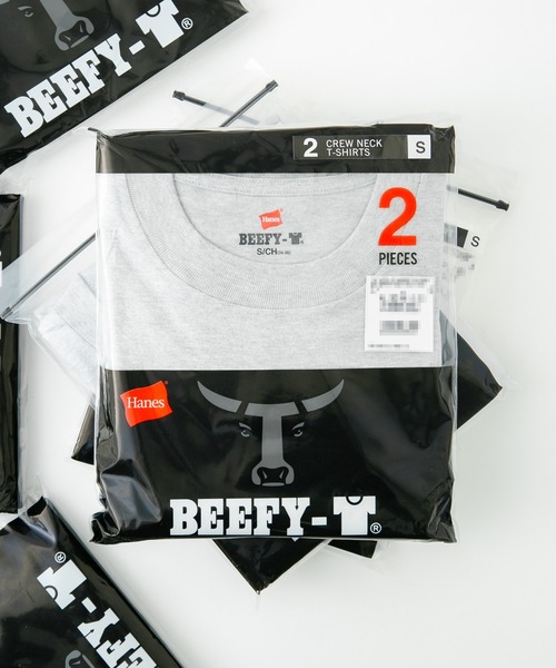HANES（ヘインズ）の「【HANES/ヘインズ】GWの旅行・レジャーに 厚手で透けない ＢＥＥＦＹ Ｔ－ＳＨＩＲＴ ２Ｐ Ｈ５１８０－２ ビーフィー/Tシャツ/2枚組/無地/ユニセックス ヘビーウェイト（Tシャツ/カットソー・メンズ・ホワイト/ブラック/ネイビー/グレー・SMALL/MEDIUM/LARGE/X-LARGE/X-SMALL）」の3枚目の写真