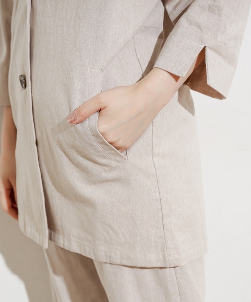 natural couture（ナチュラルクチュール）の「綿麻シャツジャケット（テーラードジャケット・レディース・ベージュ/カーキ/ライトベージュ・FREE）」の15枚目の写真