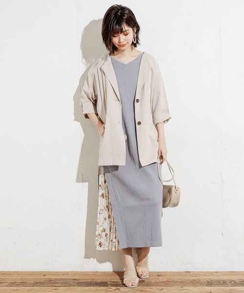 natural couture（ナチュラルクチュール）の「綿麻シャツジャケット（テーラードジャケット・レディース・ベージュ/カーキ/ライトベージュ・FREE）」の22枚目の写真