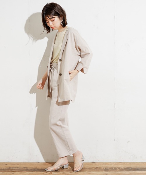 natural couture（ナチュラルクチュール）の「綿麻シャツジャケット（テーラードジャケット・レディース・ベージュ/カーキ/ライトベージュ・FREE）」の16枚目の写真