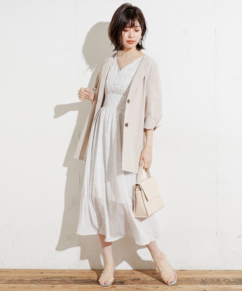 natural couture（ナチュラルクチュール）の「綿麻シャツジャケット（テーラードジャケット・レディース・ベージュ/カーキ/ライトベージュ・FREE）」の6枚目の写真