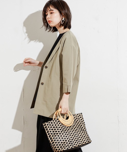 natural couture（ナチュラルクチュール）の「綿麻シャツジャケット（テーラードジャケット・レディース・ベージュ/カーキ/ライトベージュ・FREE）」の17枚目の写真