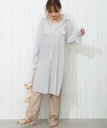 SpRay | 【WEB限定】シア－サイドスリットロングシャツ(シャツ/ブラウス)