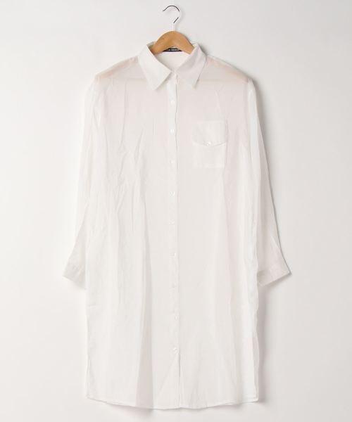 SpRay（スプレイ）の「【WEB限定】シア－サイドスリットロングシャツ（シャツ/ブラウス・レディース・ホワイト/ベージュ/グレー/イエロー・FREE）」の18枚目の写真