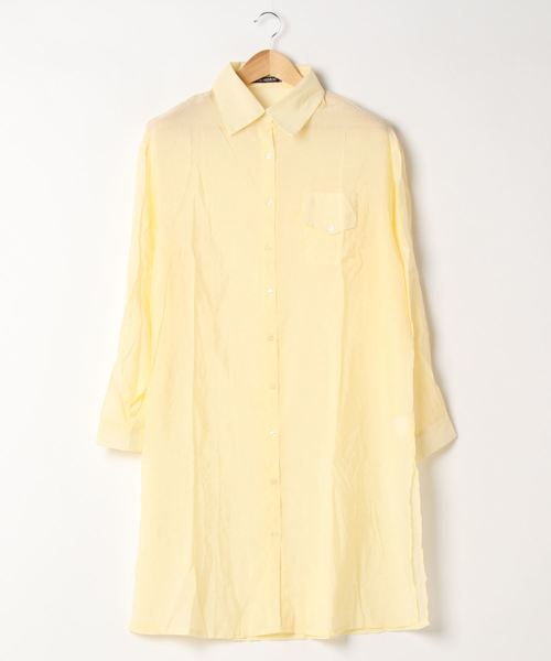 SpRay（スプレイ）の「【WEB限定】シア－サイドスリットロングシャツ（シャツ/ブラウス・レディース・ホワイト/ベージュ/グレー/イエロー・FREE）」の20枚目の写真