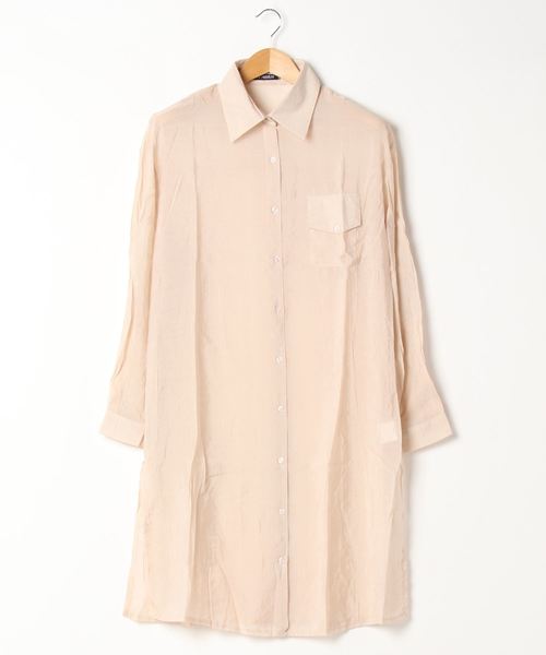 SpRay（スプレイ）の「【WEB限定】シア－サイドスリットロングシャツ（シャツ/ブラウス・レディース・ホワイト/ベージュ/グレー/イエロー・FREE）」の21枚目の写真