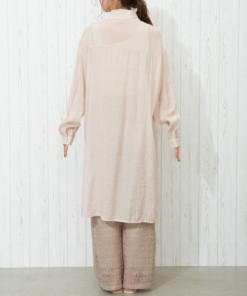 SpRay（スプレイ）の「【WEB限定】シア－サイドスリットロングシャツ（シャツ/ブラウス・レディース・ホワイト/ベージュ/グレー/イエロー・FREE）」の12枚目の写真