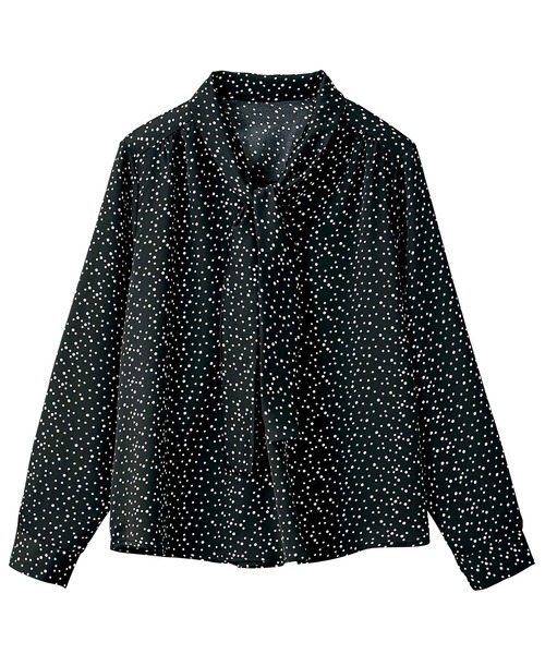 GeeRA(ジーラ)の「ボウタイドットプリントブラウス(シャツ/ブラウス・レディース・オレンジ/ブラック/グリーン・LARGE/MEDIUM/SMALL/X-LARGE/XX-LARGE)」の4枚目の写真