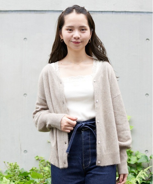 flower(フラワー)の「フラッフニットカーディガン(カーディガン/ボレロ・レディース・ブラウン/グレー/ピンク/ブルー/アイボリー・FREE)」の4枚目の写真