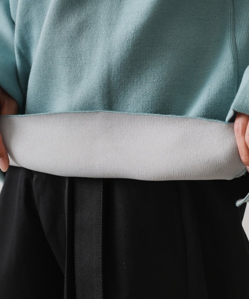 ATTACHMENT（アタッチメント）の「W/Peダブルフェイスニット クルーネックプルオーバー（ニット/セーター・メンズ・ホワイト/ライトブルー/ブラック/グレー/ダークブルー・1/2/3）」の22枚目の写真