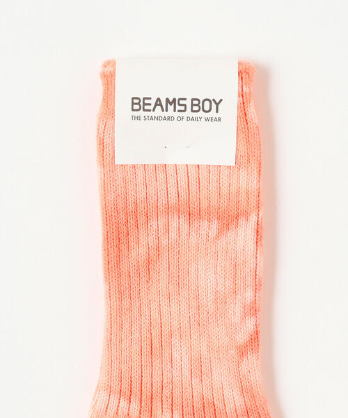 BEAMS BOY（ビームスボーイ）の「BEAMS BOY / タイダイ リブ ソックス（ソックス/靴下・レディース・ブラック/ブラウン/オレンジ・ONE SIZE）」の4枚目の写真