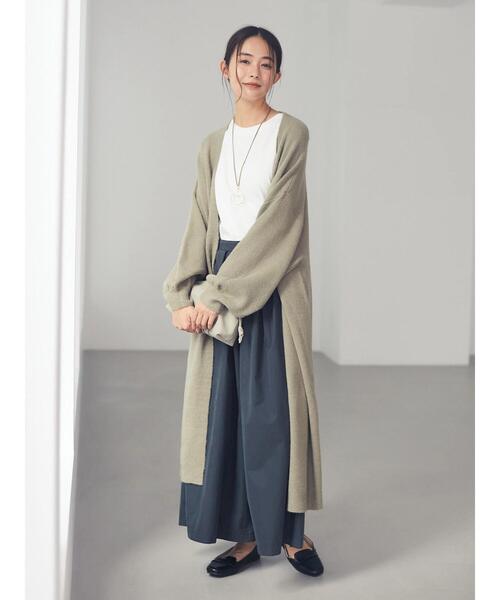 CRAFT STANDARD BOUTIQUE(クラフトスタンダードブティック)の「バルーンスリーブロングニットカーディガン〇*(カーディガン/ボレロ・レディース・グレー/ブラウン/ボルドー・FREE)」の13枚目の写真