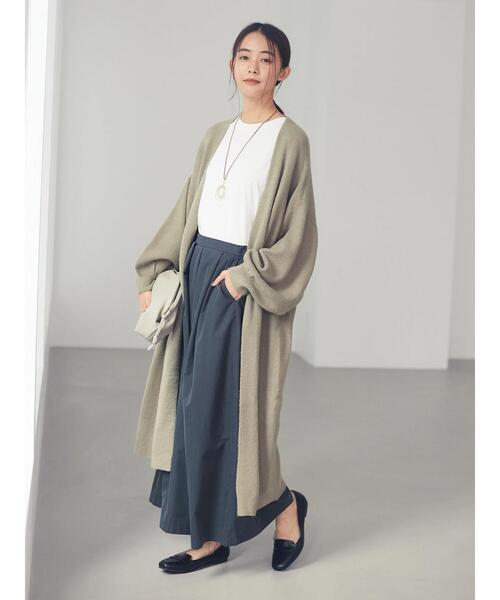 CRAFT STANDARD BOUTIQUE(クラフトスタンダードブティック)の「バルーンスリーブロングニットカーディガン〇*(カーディガン/ボレロ・レディース・グレー/ブラウン/ボルドー・FREE)」の16枚目の写真