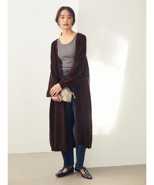 CRAFT STANDARD BOUTIQUE(クラフトスタンダードブティック)の「バルーンスリーブロングニットカーディガン〇*(カーディガン/ボレロ・レディース・グレー/ブラウン/ボルドー・FREE)」の20枚目の写真