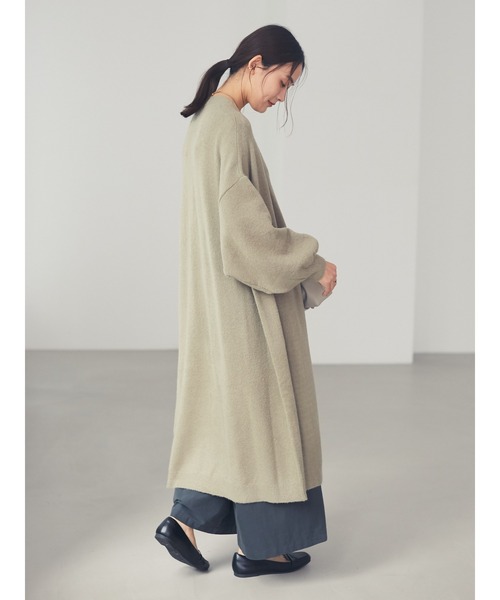 CRAFT STANDARD BOUTIQUE(クラフトスタンダードブティック)の「バルーンスリーブロングニットカーディガン〇*(カーディガン/ボレロ・レディース・グレー/ブラウン/ボルドー・FREE)」の11枚目の写真